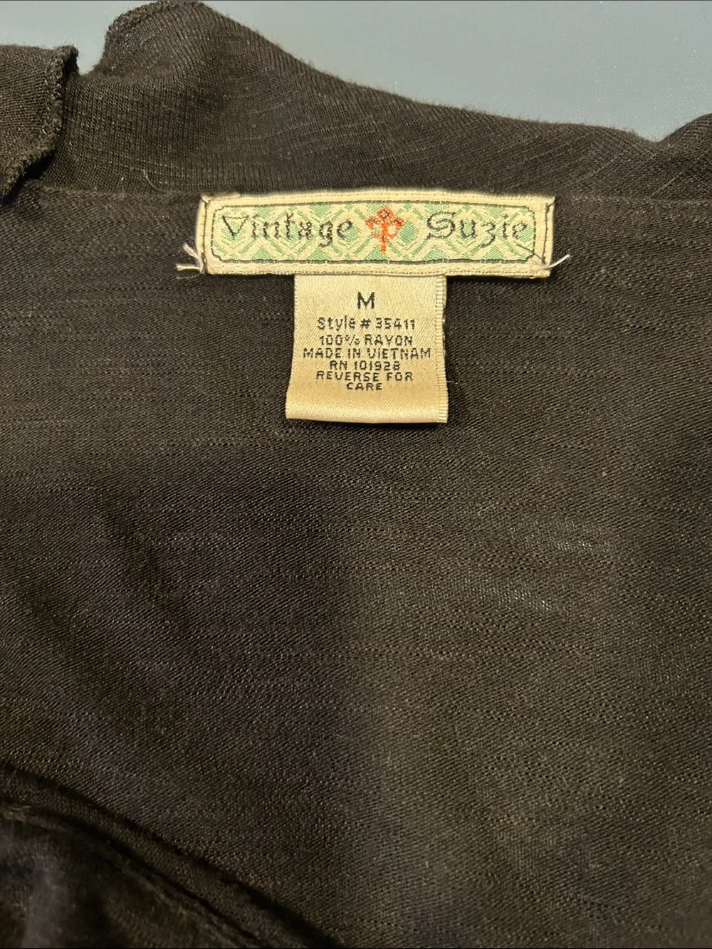 Vintage Suzie Black Ruffle Front Cardigan